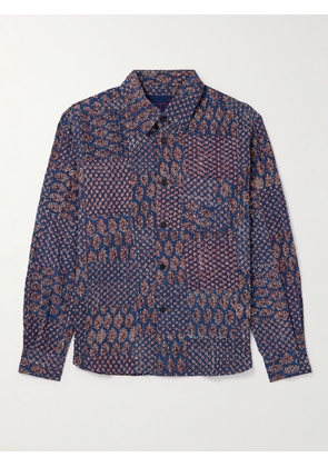 Kardo - Luis Printed Embroidered Cotton Shirt - Men - Purple - S