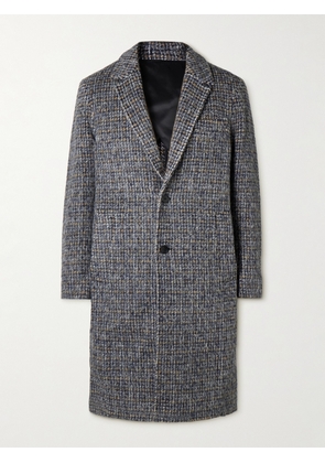 Mr P. - Checked Brushed Wool-Blend Overcoat - Men - Blue - XS