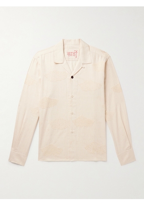 Kardo - Ronen Convertible-Collar Embroidered Cotton-Canvas Shirt - Men - White - S