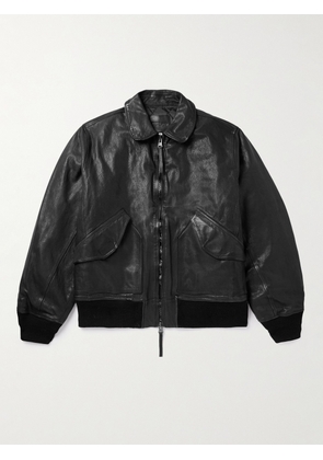 Monitaly - Backlash Padded Leather Bomber Jacket - Men - Black - M