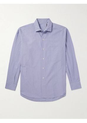 Kaptain Sunshine - Striped Cotton-Poplin Shirt - Men - Purple - 36