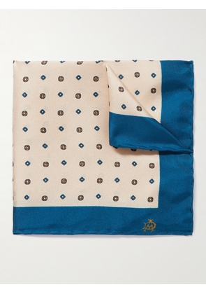 Dunhill - Printed Mulberry Silk-Twill Pocket Square - Men - Neutrals