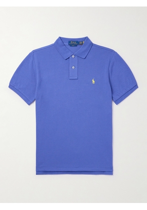 Polo Ralph Lauren - Slim-Fit Logo-Embroidered Cotton-Piqué Polo Shirt - Men - Blue - XS