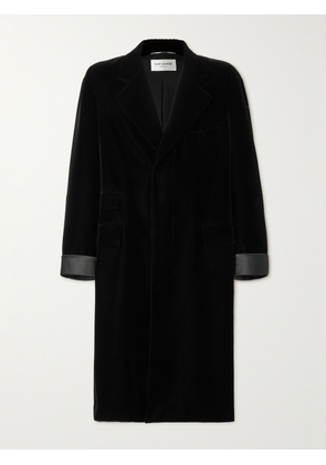 SAINT LAURENT - Manteau Oversized Satin-Trimmed Velvet Coat - Men - Black - 48/50/52