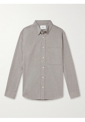 NN07 - Cohen 5726 Herringbone Cotton Shirt - Men - Gray - S