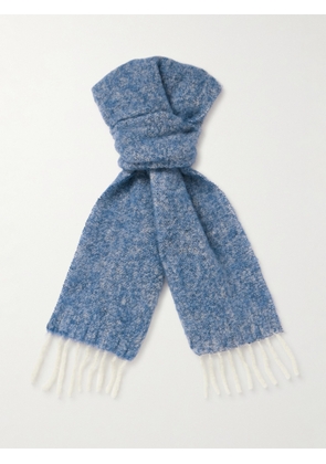 NN07 - 9006 Fringed Wool-Blend Scarf - Men - Blue
