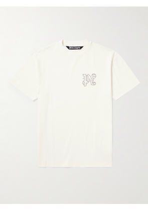 Palm Angels - Studded Cotton-Jersey T-Shirt - Men - White - S