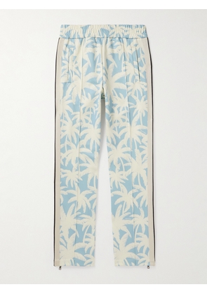 Palm Angels - Straight-Leg Printed Striped Jersey Track Pants - Men - Blue - M
