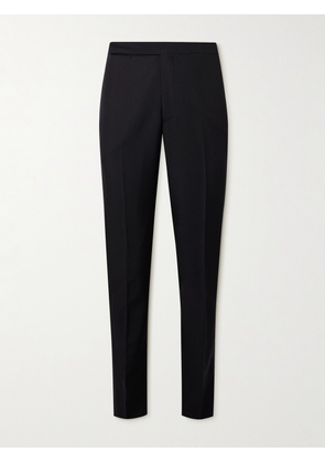 De Petrillo - Slim-Fit Straight-Leg Wool and Mohair-Blend Tuxedo Trousers - Men - Black - IT 46