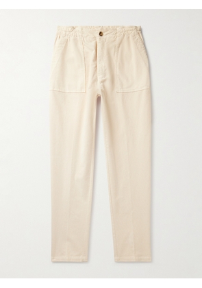 Altea - Fatigue Tapered Garment-Dyed Stretch-Cotton Corduroy Drawstring Trousers - Men - Neutrals - S