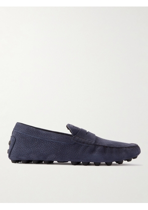 Tod's - City Shearling-Lined Nubuck Driving Shoes - Men - Blue - UK 6