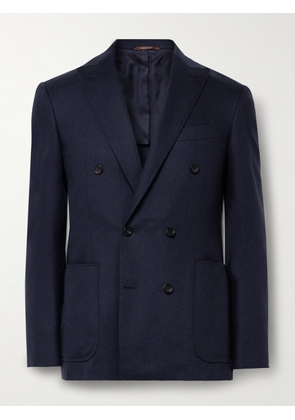 Canali - Kei Slim-Fit Double-Breasted Wool-Blend Felt Suit Jacket - Men - Blue - IT 46