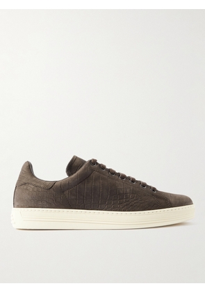 TOM FORD - Warwick Croc-Effect Leather Sneakers - Men - Brown - UK 6