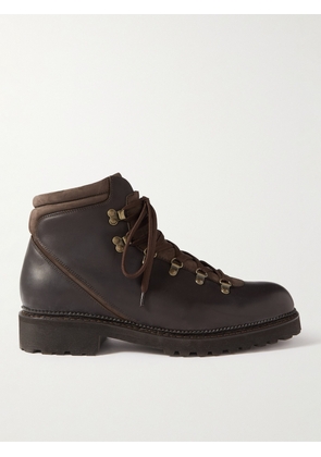 J.M. Weston - Nubuck-Trimmed Leather Boots - Men - Brown - UK 7