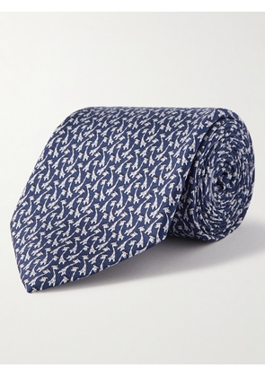 FERRAGAMO - Printed Silk-Twill Tie - Men - Blue
