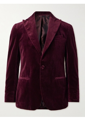 De Petrillo - Bovio Cotton-Velvet Tuxedo Jacket - Men - Burgundy - IT 46