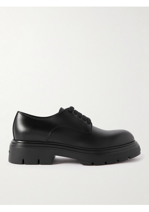 FERRAGAMO - Devis Leather Derby Shoes - Men - Black - EU 40
