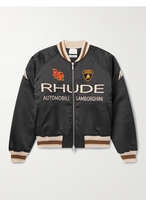 Rhude - Lamborghini Awakening Logo-Embroidered Shell Bomber Jacket - Men - Black - S