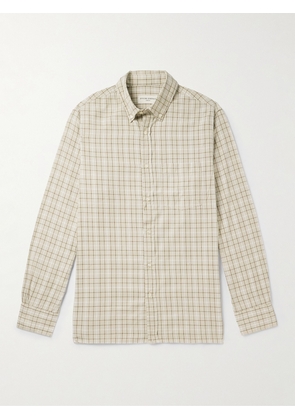 Officine Générale - Button-Down Collar Checked Organic Cotton-Twill Shirt - Men - Neutrals - XS
