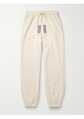 Alanui - Akasha Tapered Embroidered Cotton-Jersey Sweatpants - Men - Neutrals - XS
