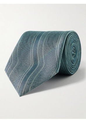 Mr P. - 8cm Silk-Jacquard Tie - Men - Blue