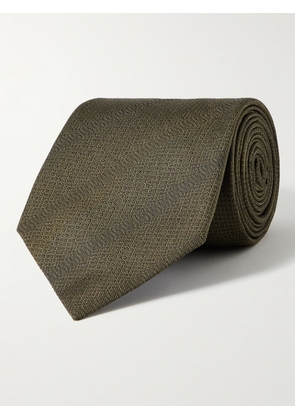 Mr P. - 8.5cm Striped Silk-Jacquard Tie - Men - Green