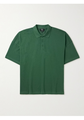 A.P.C. - Antoine Oversized Logo-Embroidered Cotton Polo-Shirt - Men - Green - S