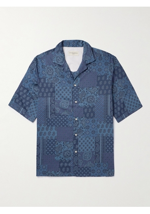 Officine Générale - Eren Camp-Collar Bandana-Print Cotton-Poplin Shirt - Men - Blue - XS