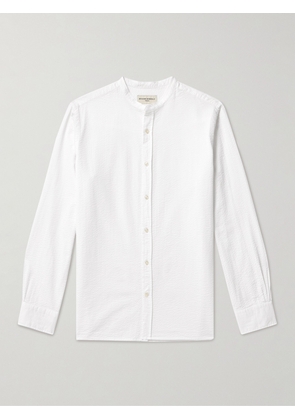 Officine Générale - Gaston Grandad-Collar Cotton-Seersucker Shirt - Men - White - XS
