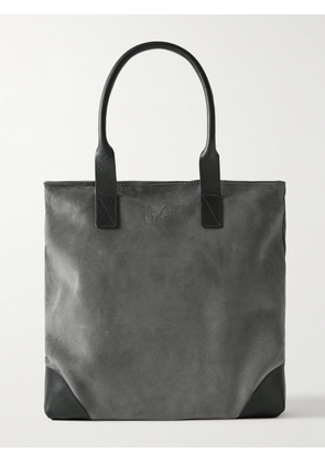 Bennett Winch - Leather-Trimmed Suede Tote Bag - Men - Gray