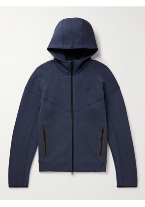 Nike - Logo-Print Cotton-Blend Tech Fleece Zip-Up Hoodie - Men - Blue - XS