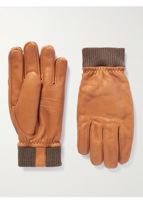 Hestra - Tore Fleece-Lined Padded Full-Grain Leather Gloves - Men - Brown - 8