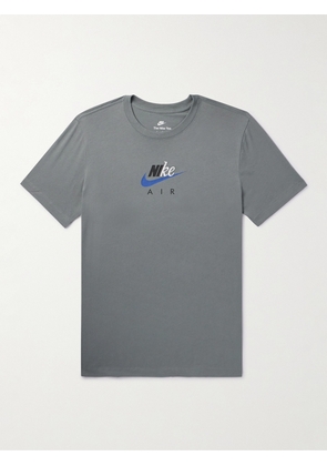 Nike - Connect Slim-Fit Logo-Print Embroidered Cotton-Jersey T-Shirt - Men - Gray - XS