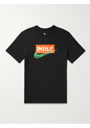Nike - Logo-Print Appliquéd Cotton-Jersey T-Shirt - Men - Black - XS