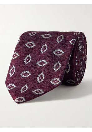 Kingsman - Drake's 8cm Silk-Jacquard Tie - Men - Burgundy
