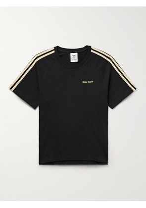 adidas Originals - Wales Bonner Webbing-Trimmed Organic Cotton-Jersey T-Shirt - Men - Black - XS