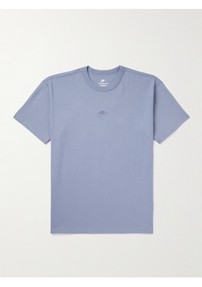 Nike - Sportswear Premium Essentials Logo-Embroidered Cotton-Jersey T-Shirt - Men - Purple - XS