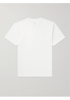Nike - Sportswear Premium Essentials Logo-Embroidered Cotton-Jersey T-Shirt - Men - White - XS