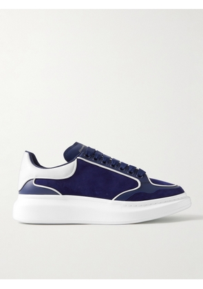 Alexander McQueen - Exaggerated-Sole Two-Tone Leather-Trimmed Suede Sneakers - Men - Blue - EU 40