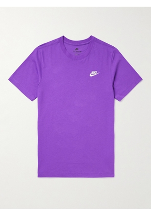 Nike - Sportswear Club Logo-Embroidered Cotton-Jersey T-Shirt - Men - Purple - XS