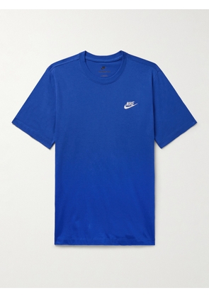 Nike - Sportswear Club Logo-Embroidered Cotton-Jersey T-Shirt - Men - Blue - XS
