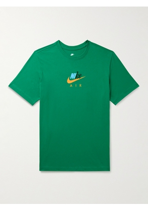 Nike - Connect Slim-Fit Logo-Print Embroidered Cotton-Jersey T-Shirt - Men - Green - XS