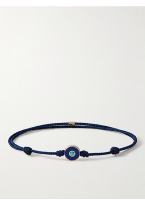 Luis Morais - Gold, Enamel, Turquoise and Cord Bracelet - Men - Blue
