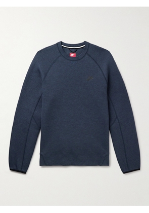 Nike - Logo-Print Cotton-Blend Tech Fleece Sweatshirt - Men - Blue - S