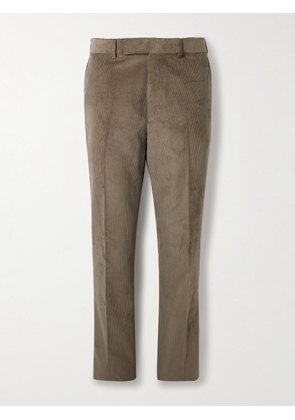 Kingsman - Tapered Cotton-Corduroy Trousers - Men - Neutrals - IT 46