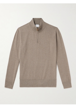 Kingsman - Wade Merino Wool and Cashmere-Blend Half-Zip Sweater - Men - Neutrals - XS