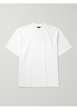 Balenciaga - Logo-Print Cotton-Jersey Mock-Neck T-Shirt - Men - White - S