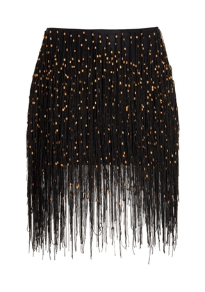Anna Quan - Fernanda Beaded Nylon Mini Skirt - Black - AU 10 - Moda Operandi