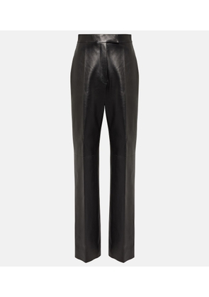 Alexander McQueen High-rise leather straight pants
