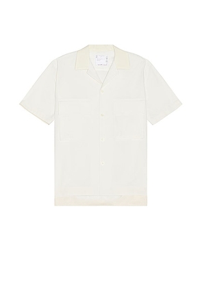 Sacai Matte Taffeta Shirt in Off White - White. Size 2 (also in ).